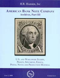 Cover Harmer American Bank Note Company sale part III