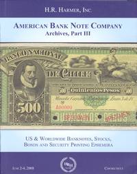 Cover Harmer American Bank Note Company sale part III