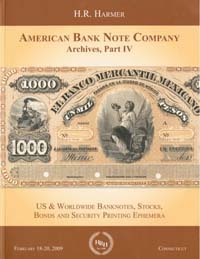 Cover Harmer American Bank Note Company Part IV sale catalog