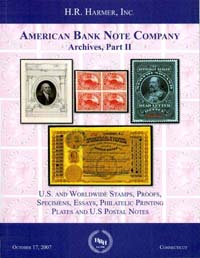 Cover Harmer American Bank Note Company sale, Part II